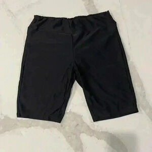 Firpearl Womens Size 10 Biker Shorts Black Stretch Mid Rise Workout Activewear